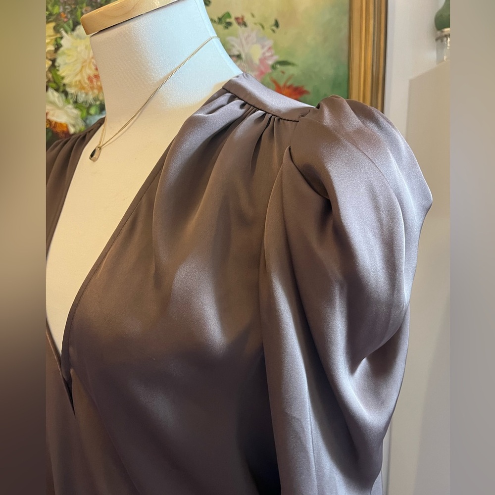 Ramy Brook Chocolate Pauline Puff Sleeve Blouse ::: current retail $375 - Picture 9 of 16